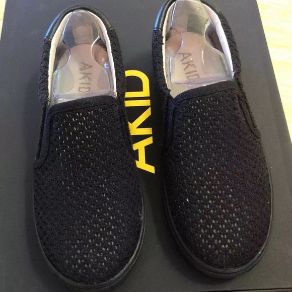Akid Brand Liv Black Mesh Slip Ons Size Us 13 Eur 31 - Picture 3 of 6